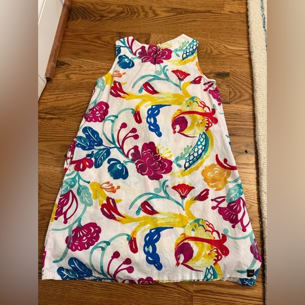 Tea Collection Multicolored Floral and Birds Sleeveless Dress with Ruffle Size 6 - Picture 6 of 8